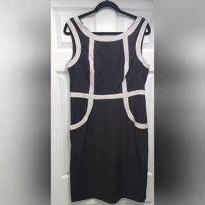 Dress Barn/Connected Apparrel Black/Cream. Sleeveless sheath dress SIZE L